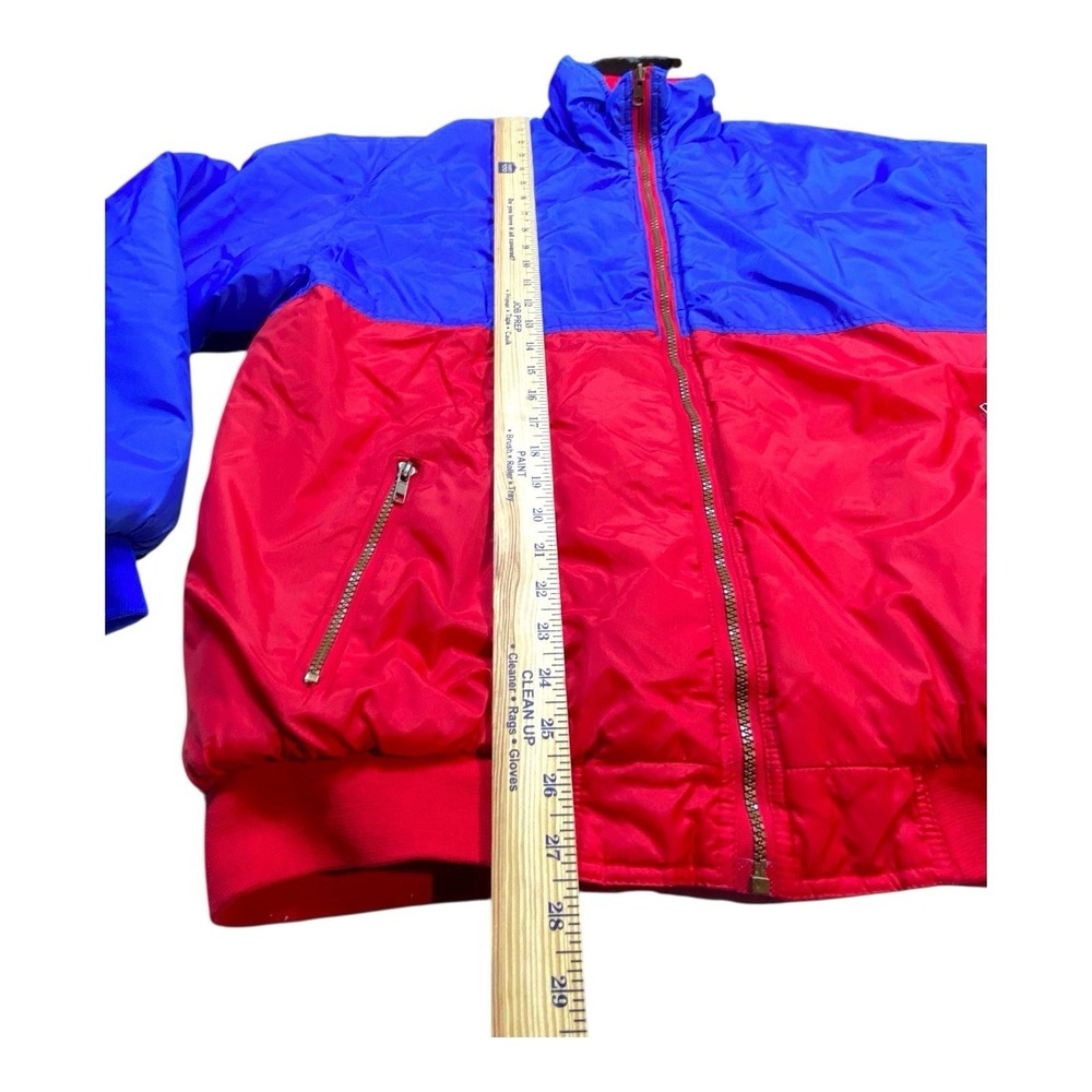 VTG 90s Brittania Bomber Jacket Puffer Men's XL Red Blue Puffy Retro Full Zip - Picture 9 of 11